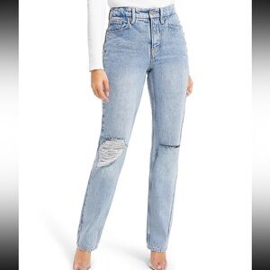 Good American 90'S Icon High Rise Straight Leg Jeans